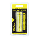 Nitecore NL2150R 21700 5000mAh 3.6V Protected Lithium Ion (Li-ion) Button Top Battery with Built-In USB-C Charging Port