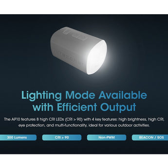 Nitecore AP10 USB-C Rechargeable Ultra Compact Electric Air Pump - Uses Built-in 3600mAh Li-ion Battery Pack