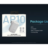 Nitecore AP10 USB-C Rechargeable Ultra Compact Electric Air Pump - Uses Built-in 3600mAh Li-ion Battery Pack