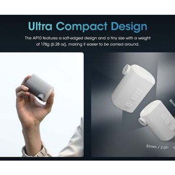 Nitecore AP10 USB-C Rechargeable Ultra Compact Electric Air Pump - Uses Built-in 3600mAh Li-ion Battery Pack