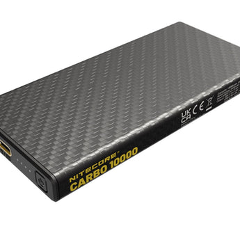 Nitecore Carbo 10000 Carbon Fiber Li-ion Powerbank - 10000mAh - Includes 1 x USB-C Charging Cable