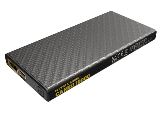 Nitecore Carbo 10000 Carbon Fiber Li-ion Powerbank - 10000mAh - Includes 1 x USB-C Charging Cable