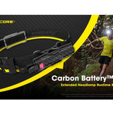 Nitecore Carbon Battery 6K USB-C Rechargeable Extended Runtime Headlamp Kit for the NU40, NU43, NU50 and HC65 UHE
