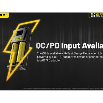 Nitecore Ci2 Dual-Slot USB-C Smart Charger for Li-ion, Ni-Cd and NiMH Batteries