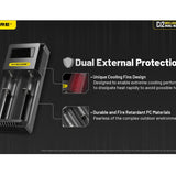 Nitecore Ci2 Dual-Slot USB-C Smart Charger for Li-ion, Ni-Cd and NiMH Batteries