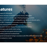 Nitecore DL30 LED Diving Flashlight - 1100 Lumens - Includes 1 x NL2153R