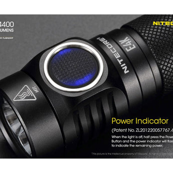 Nitecore E4K Compact EDC Flashlight - 4 x CREE XP-L2 V6 - 4400 Lumens - Uses 1 x USB-C Rechargeable 21700 (Included) or 2 x CR123A or 2 x RCR123