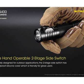 Nitecore E4K Compact EDC Flashlight - 4 x CREE XP-L2 V6 - 4400 Lumens - Uses 1 x USB-C Rechargeable 21700 (Included) or 2 x CR123A or 2 x RCR123