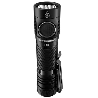 Nitecore E4K Compact EDC Flashlight - 4 x CREE XP-L2 V6 - 4400 Lumens - Uses 1 x USB-C Rechargeable 21700 (Included) or 2 x CR123A or 2 x RCR123