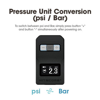 Nitecore EBP10 Portable Electric Pump - 144psi Max - Uses Built-in 14.8V 8.88Wh Li-ion Battery Pack
