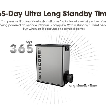 Nitecore EBP10 Portable Electric Pump - 144psi Max - Uses Built-in 14.8V 8.88Wh Li-ion Battery Pack