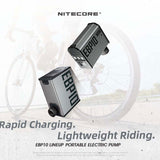 Nitecore EBP10 Portable Electric Pump - 144psi Max - Uses Built-in 14.8V 8.88Wh Li-ion Battery Pack