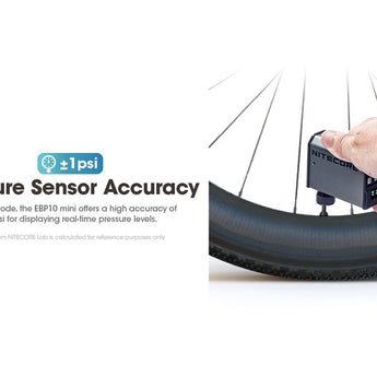 Nitecore EBP10 Mini Portable Electric Pump - 120psi Max - Uses Built-in 11.1V 2.55Wh Li-ion Battery Pack