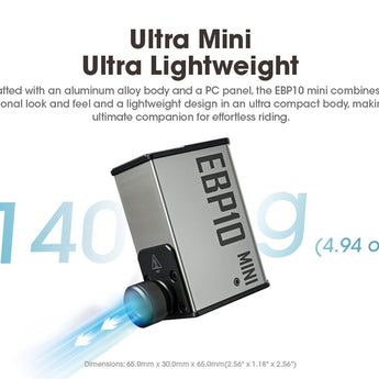 Nitecore EBP10 Mini Portable Electric Pump - 120psi Max - Uses Built-in 11.1V 2.55Wh Li-ion Battery Pack