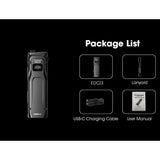 Nitecore EDC23 Saber USB-C Rechargeable LED Flashlight - 2500 Lumens - 2 x NiteLab UHi 25 - Uses Built-in 1500mAh Li-ion Battery Pack