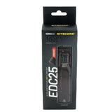 Nitecore EDC25 USB-C Rechargeable LED Flashlight - 3000 Lumens - 2 x NiteLab UHi 20 - Uses Built-in 1700mAh Li-ion Battery Pack