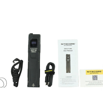 Nitecore EDC27 UHi USB-C Rechargeable LED Flashlight - 3100 Lumens - NiteLab UHi 20 - Uses Built-in 3.7V 1700mAh Li-ion Battery Pack