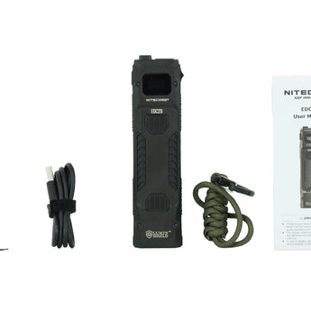 Nitecore EDC29 USB-C Rechargeable LED Flashlight - 6500 Lumens - 2 x NiteLab UHi 20 - Uses Built-in 2500mAh Li-ion Battery Pack