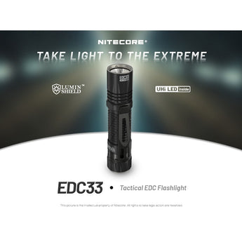 Nitecore EDC33 USB-C rechargeable Tactical LED Flashlight - NiteLab Uhi 20 MAX - 4000 Lumens - Uses Built-in 4000mAh Li-ion Battery Pack