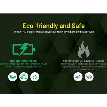 Nitecore EMR40 USB-C Rechargeable Portable Electronic Insect Repeller - Uses 7800mAh Li-ion Battery Pack