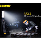 Nitecore FLS360 Rechargeable Field Lighting System and Optional Flight Case Kit - 22000 Lumens - CREE XM-L2 - Uses Built-in 600Wh Li-ion Battery Pack