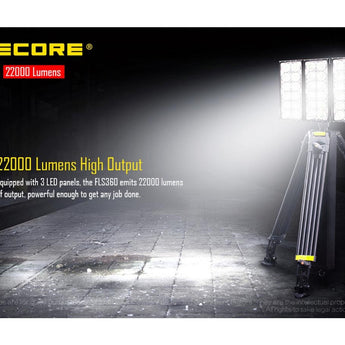 Nitecore FLS360 Rechargeable Field Lighting System and Optional Flight Case Kit - 22000 Lumens - CREE XM-L2 - Uses Built-in 600Wh Li-ion Battery Pack