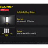 Nitecore FLS360 Rechargeable Field Lighting System and Optional Flight Case Kit - 22000 Lumens - CREE XM-L2 - Uses Built-in 600Wh Li-ion Battery Pack