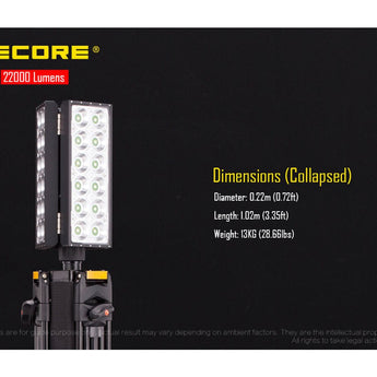 Nitecore FLS360 Rechargeable Field Lighting System and Optional Flight Case Kit - 22000 Lumens - CREE XM-L2 - Uses Built-in 600Wh Li-ion Battery Pack