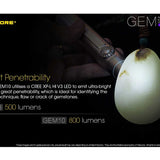 Nitecore GEM 8 Jeweler Light - CREE XP-L HI V3 LED - 500 Lumens - Uses 1 x 18650 or 2 x CR123A