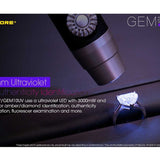 Nitecore GEM 8 Jeweler Light - CREE XP-L HI V3 LED - 500 Lumens - Uses 1 x 18650 or 2 x CR123A