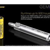 Nitecore GEM 8 Jeweler Light - CREE XP-L HI V3 LED - 500 Lumens - Uses 1 x 18650 or 2 x CR123A