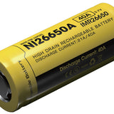 Nitecore IMR 26650 4200mAh 3.7V Unprotected 40A Li-Ion Battery - Angle Shot