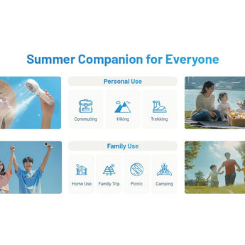 Nitecore Izz Cool 30 USB-C Rechargeable Handheld Misting Fan - Uses Built-in 3500mAh Li-ion Battery Pack - White or Blue