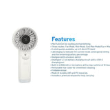 Nitecore Izz Cool 30 USB-C Rechargeable Handheld Misting Fan - Uses Built-in 3500mAh Li-ion Battery Pack - White or Blue