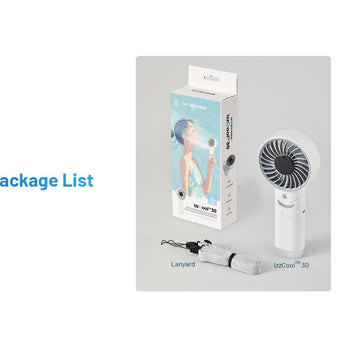 Nitecore Izz Cool 30 USB-C Rechargeable Handheld Misting Fan - Uses Built-in 3500mAh Li-ion Battery Pack - White or Blue