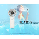 Nitecore Izz Cool 30 USB-C Rechargeable Handheld Misting Fan - Uses Built-in 3500mAh Li-ion Battery Pack - White or Blue