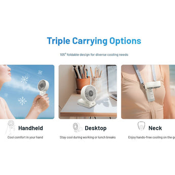 Nitecore Izz Cool 30 USB-C Rechargeable Handheld Misting Fan - Uses Built-in 3500mAh Li-ion Battery Pack - White or Blue