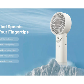 Nitecore Izz Cool 30 USB-C Rechargeable Handheld Misting Fan - Uses Built-in 3500mAh Li-ion Battery Pack - White or Blue