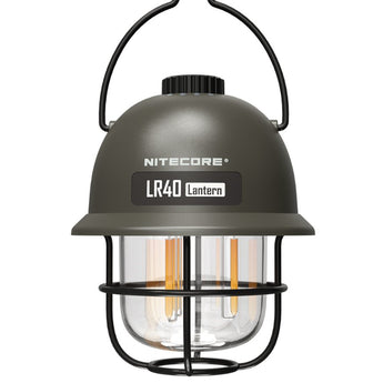 Nitecore LR40 USB-C Rechargeable LED Lantern - 100 Lumens - Uses Built-in 4000mAh Li-ion Battery Pack - in Army Green or White