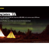 Nitecore LR60 USB-C Rechargeable LED Lantern - 280 Lumens - High CRI - Uses 2 x 21700