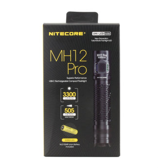 Nitecore MH12 Pro USB-C Rechargeable LED Flashlight - 3300 Lumens - Uhi 40 LED - Includes 1 x 21700