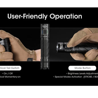 Nitecore MH12 Pro USB-C Rechargeable LED Flashlight - 3300 Lumens - Uhi 40 LED - Includes 1 x 21700