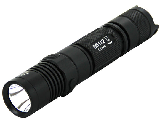 Nitecore Multitask Hybrid MH12 USB Rechargeable Tactical Flashlight - CREE XM-L2 U2 LED - 1000 Lumens - Uses 1 x 18650 (Included) or 2 x CR123As
