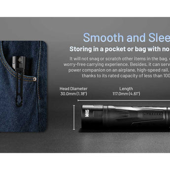 Nitecore MH15 USB-C Rechargeable Power Bank LED Flashlight - 2000 Lumens - Luminus SST40 - Uses Built-in 5000mAh Li-ion Battery Pack