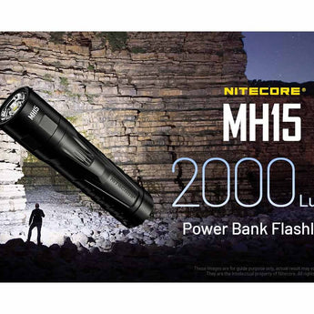 Nitecore MH15 USB-C Rechargeable Power Bank LED Flashlight - 2000 Lumens - Luminus SST40 - Uses Built-in 5000mAh Li-ion Battery Pack