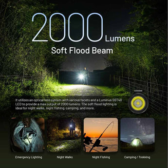 Nitecore MH15 USB-C Rechargeable Power Bank LED Flashlight - 2000 Lumens - Luminus SST40 - Uses Built-in 5000mAh Li-ion Battery Pack