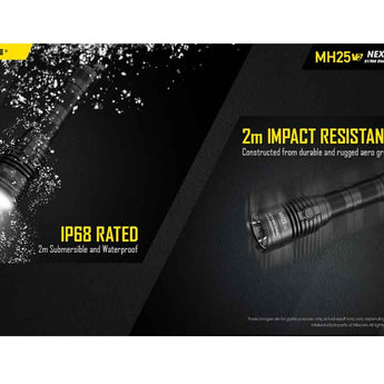 Nitecore MH25-V2 Dual Fuel Long Range USB-C Rechargeable LED Flashlight Hunting Kit - 1300 Lumens - Includes 1 x 21700, Filter, Weapon Mount and Holster