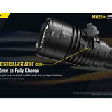 Nitecore MH25-V2 Dual Fuel Long Range USB-C Rechargeable LED Flashlight - 1300 Lumens - Includes 1 x 21700