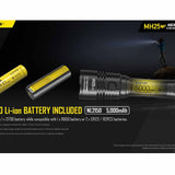 Nitecore MH25-V2 Dual Fuel Long Range USB-C Rechargeable LED Flashlight - 1300 Lumens - Includes 1 x 21700