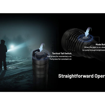 Nitecore MH40 Pro LED Flashlight - 3500 Lumens - NiteLab Uhi 40 Max - Includes 1 x NBP100R Li-ion Battery Pack